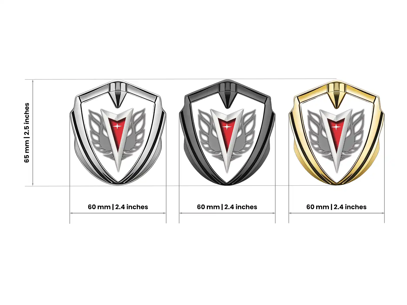 Pontiac 3d Emblem Badge Luxury Finish Alloy 3D Detail